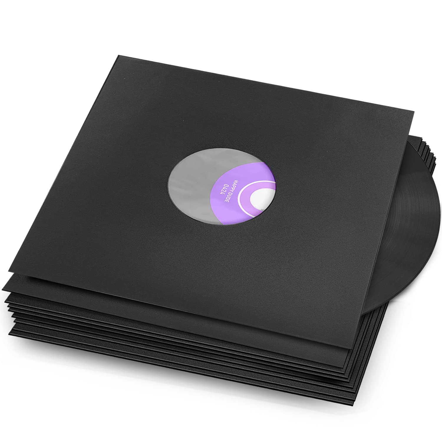 Facmogu 20PCS 7" Vinyl Record Paper & Poly Inner Sleeves, 110gsm Medium Weight Paper Sleeves for LP Vinyl Records, Album Covers LP Vinyl Jacket Covers Cardboard Record Covers for Vinyl Storage