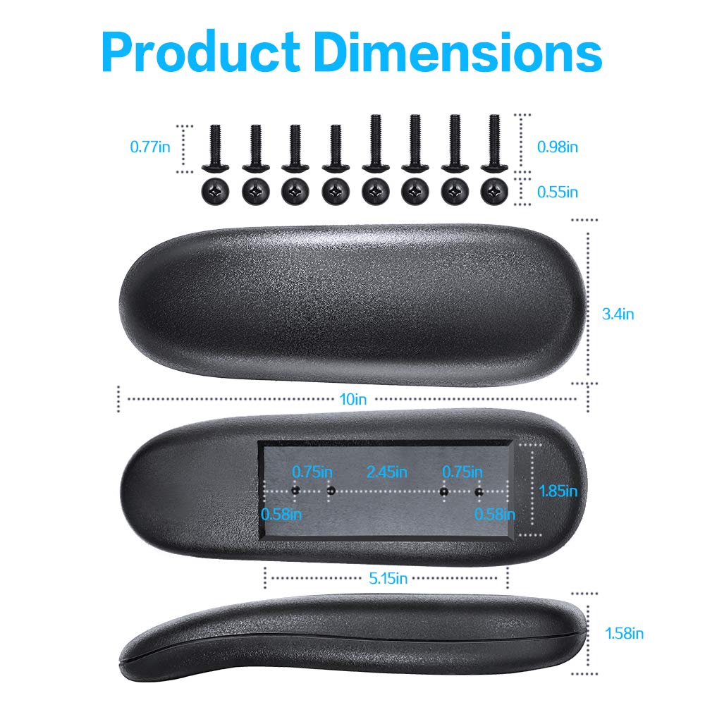 Office Chair Armrest Replacement Pads, 1 Pair Chair Arm Rest Pads Universal Soft PU Leather Office Chair Parts
