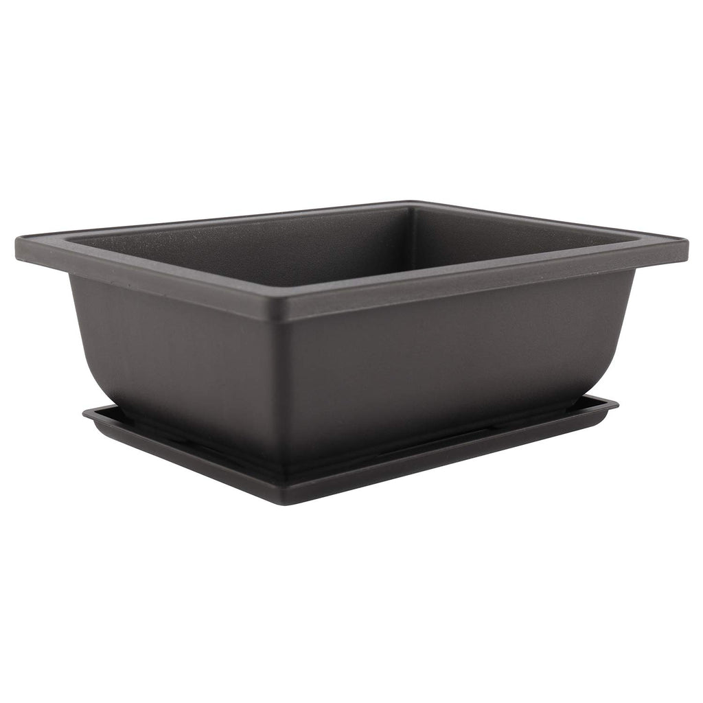 Artilife 6Pcs 6.5Inch Bonsai Pots,Plastic Bonsai Training Pots Humidity Trays Square Nursery Pots for for Plants, Flowers, Herbs, African Violets & Seed Nursery