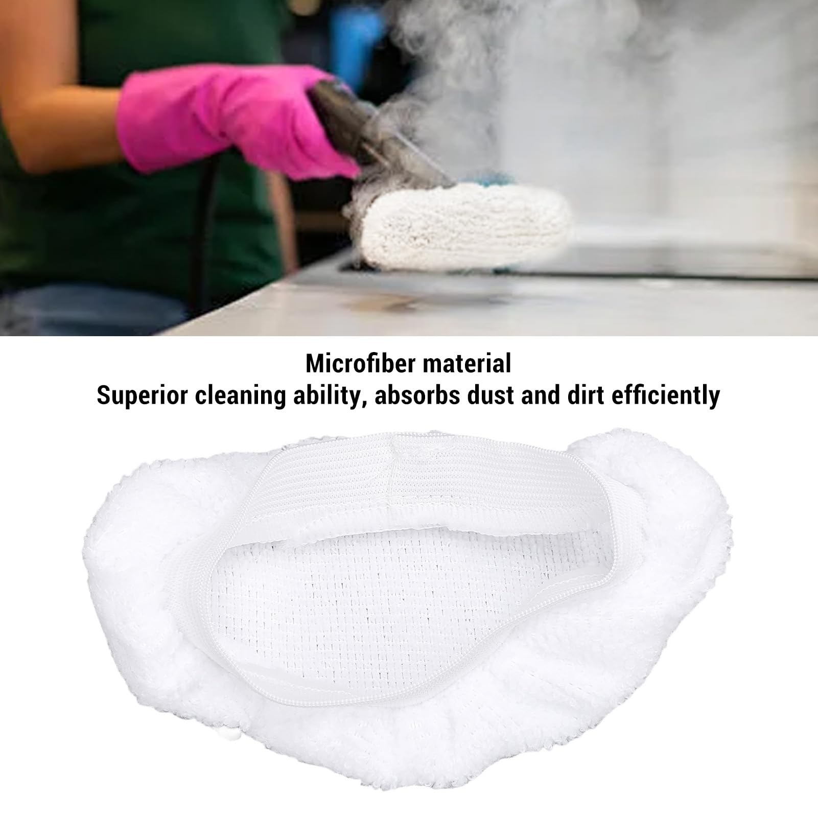 8-Pack Universal Steam Mop Pads - Reusable Microfiber Cloths for Handheld Steam Cleaners, Compatible with Black & Decker, Euroflex, Vapamore & More, Machine Washable