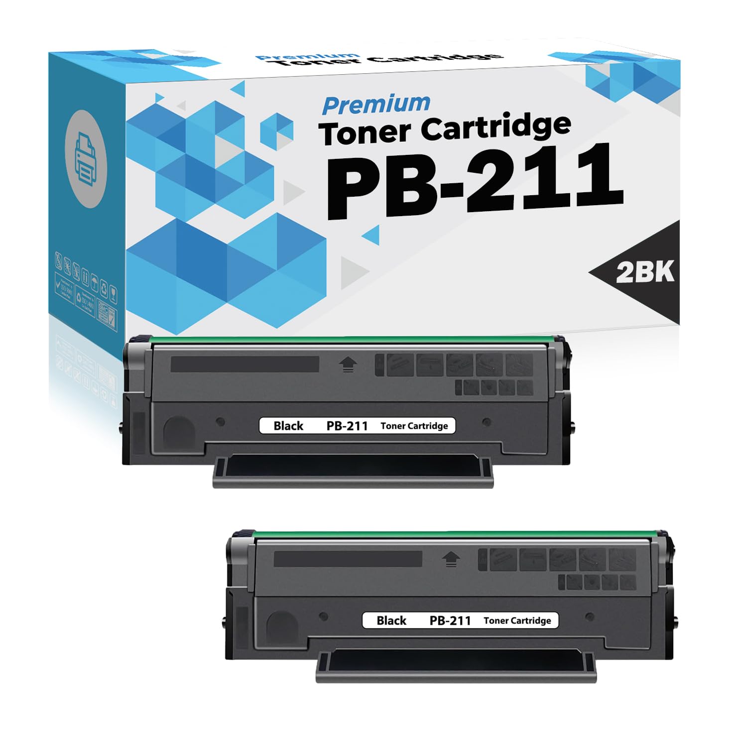 ULTMAX® Compatible Replacement for PB-211 Black Toner Cartridge PB-211EV for Pantum P2500W P2502W M6550 M6550NW M6600 M6600NW M6552NW PB211 PB211EV Printer (2PK)