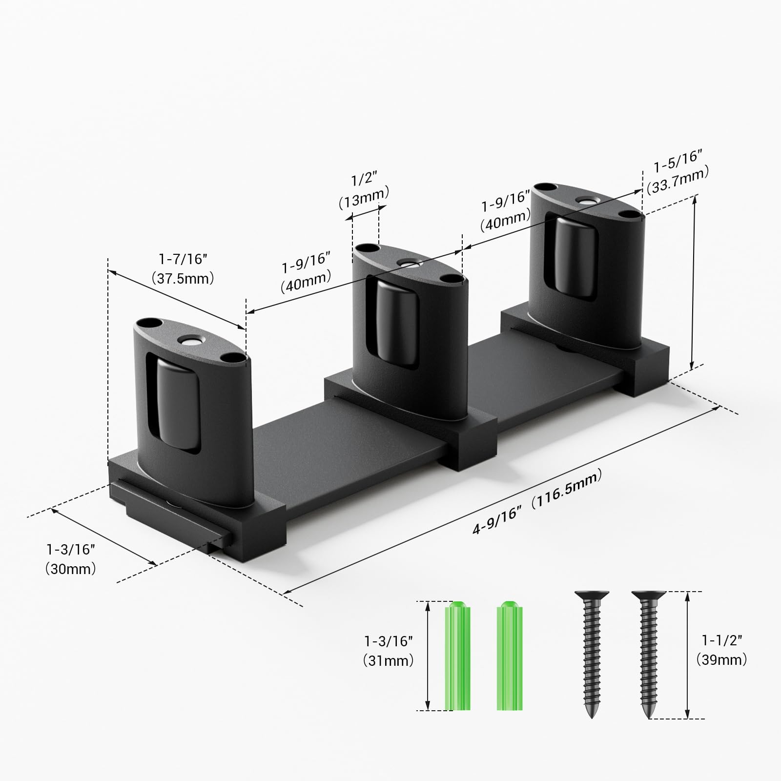 BONIKLUBA Adjustbale Bypass Sliding Barn Door Floor Guide for Bottom,Black