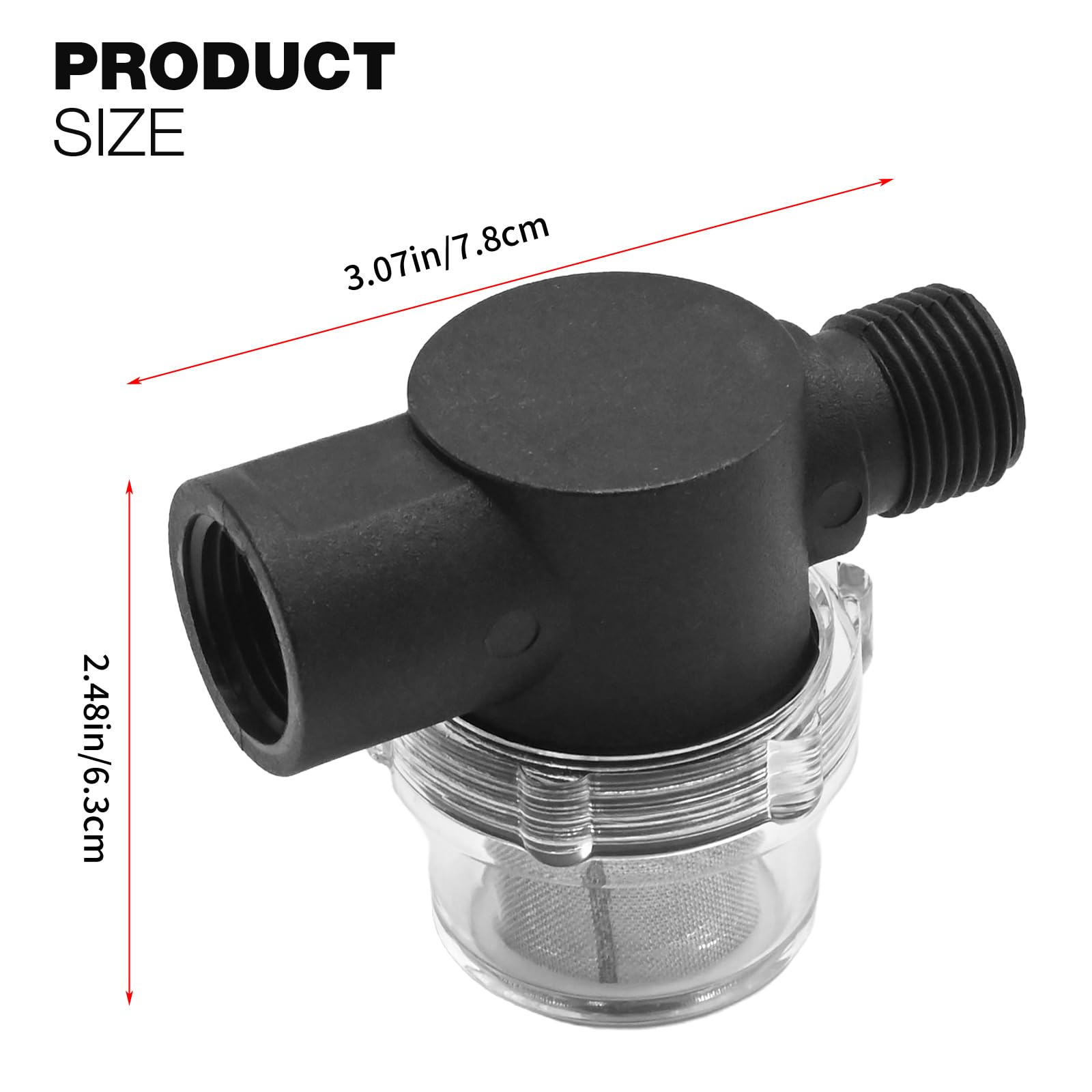 CADUFUELLY Water Pump Strainer Filter, RV Replacement 1/2 inch Twist-On Pipe Strainer with Pump Strainer Replacement for WFCO and Shurflo Pumps (2 PCS, 80 Mesh)