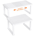 Lifewit Cabinet Shelf Organizer, Expandable From 11.8 to 15.7 inches, Countertop Kitchen Shelves, Plastic Shelf Riser for Pantry Kitchen Storage and Spice Rack, Set of 2, White