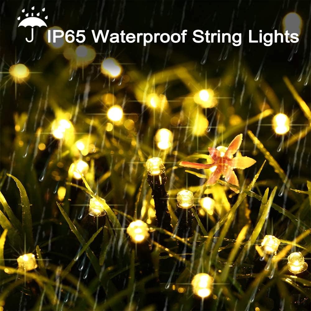 Solar String Lights Outdoor, 98.4ft 300 LED Solar Fairy Lights 8 Modes Waterproof Solar Powered Lights for Garden, Patio, Home, Party, Wedding, Holiday, Tree, Outdoor Decor (Warm White)