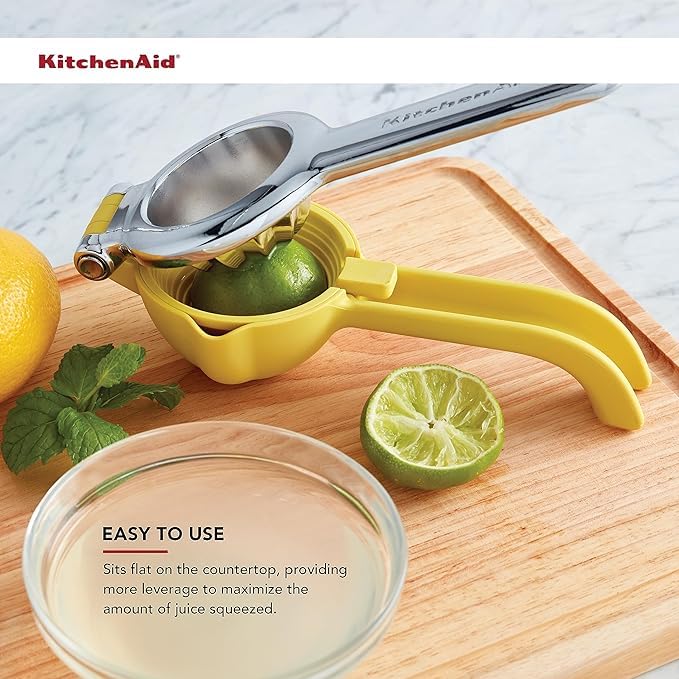KitchenAid - Aluminium No Mess Citrus Press, Durable and Dishwasher Safe (Yellow)