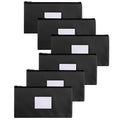 NICKANG Black Money Bags with Zipper for Cash | 11.25" x 6.25" | 6 Pack | Bank Deposit Bags with Zipper, Money Pouches for Cash, Cash Register Bags. (6 Black)