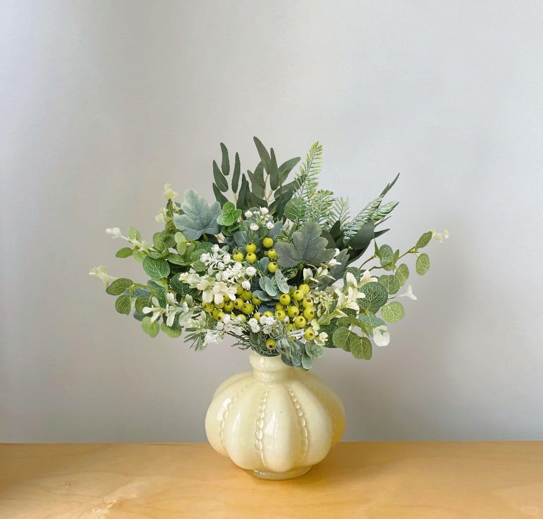 OrgMemory 78Pcs Faux Flowers, Artificial Greenery Stems, Greenery for Centerpieces for DIY Bridal Bouquets Wedding Floral Arrangement Table Centerpieces