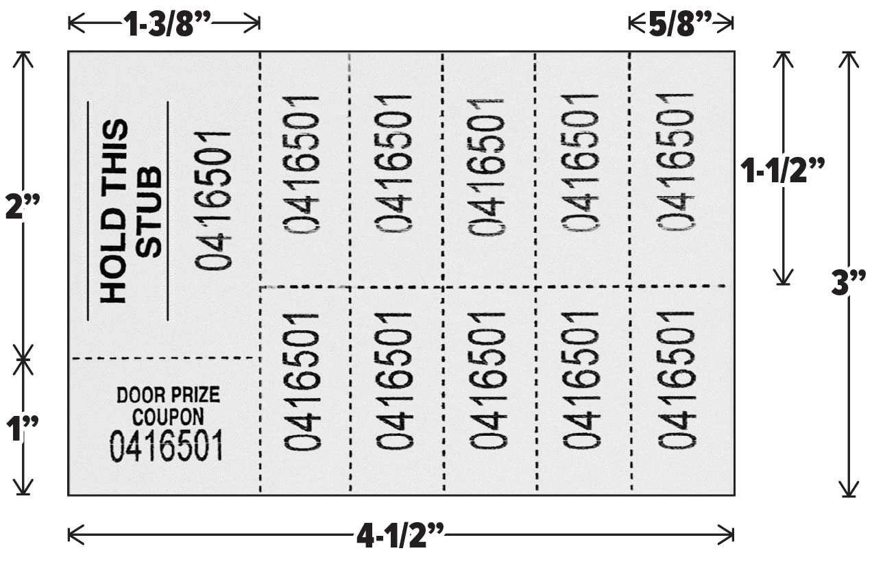 Auction Tickets - 500 Sheets - 10 Numbers per Sheet (Blue)