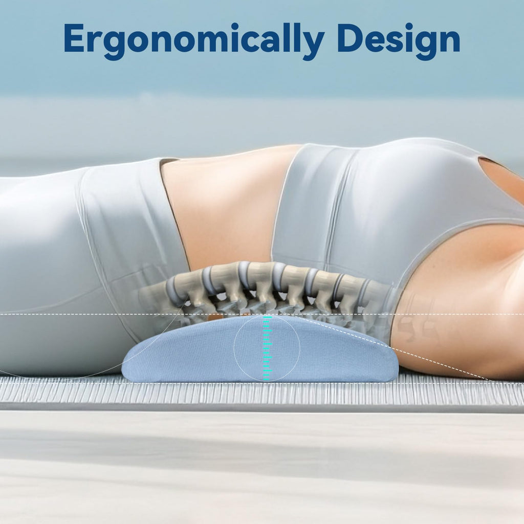 Lumbar Support Pillow for Bed, Memory Foam Lower Back Pillow with Cooling Gel, Ergonomic Back Support for Side & Back Sleepers, Removable Breathable Cover for Bed, Sofa & Car