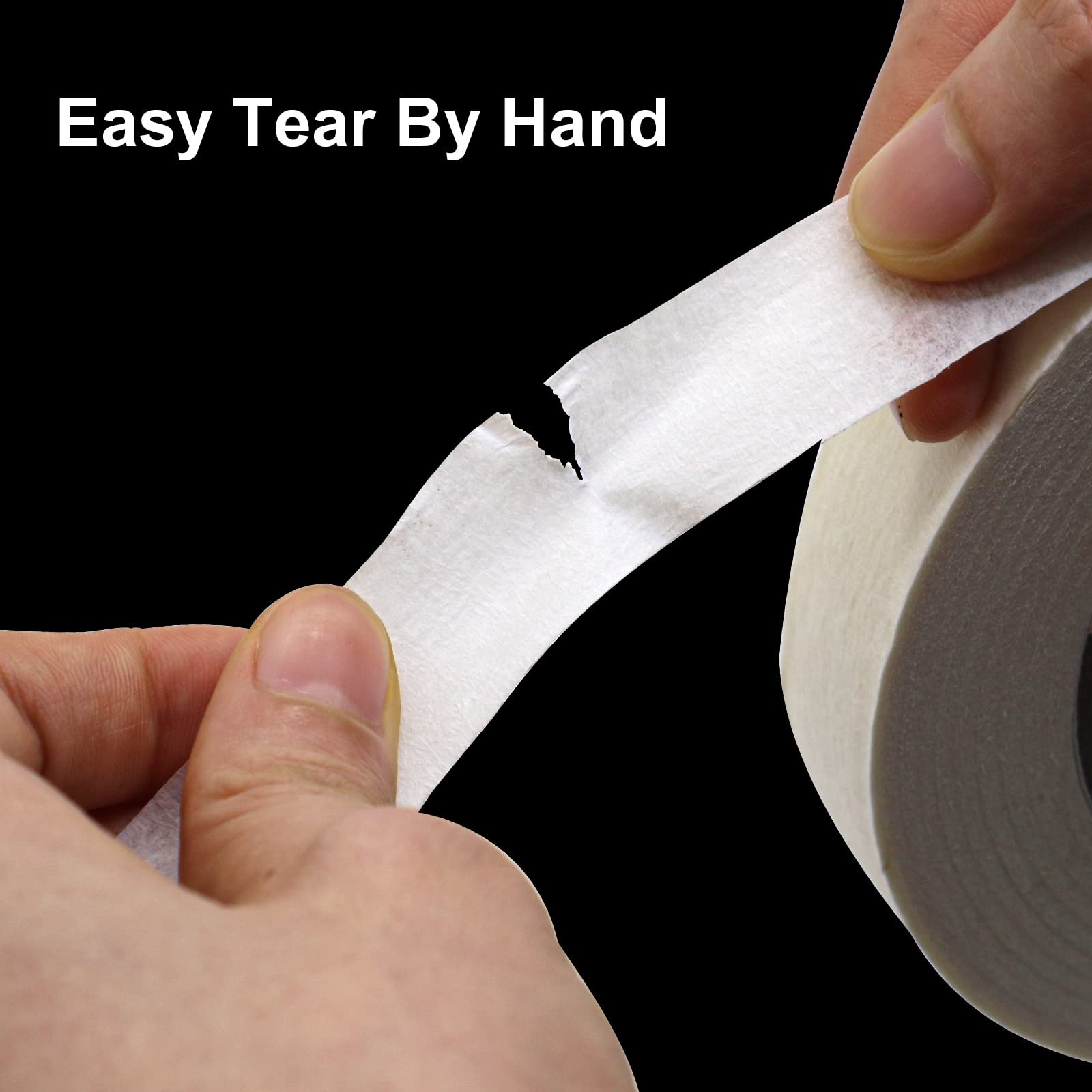 BOMEI PACK White Masking Tape 24mm x 55yds, 6 Rolls Paper Tape for General Painting