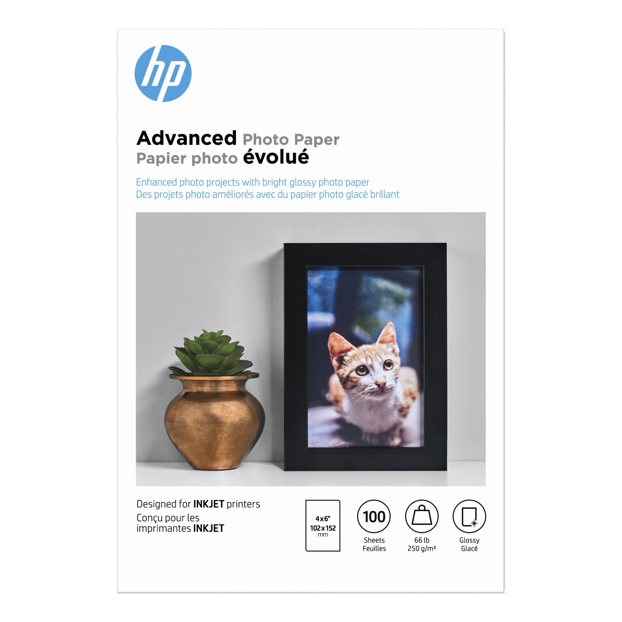 HP Advanced Photo Paper, Glossy (100 Sheets, 4 x 6 Inches, borderless)