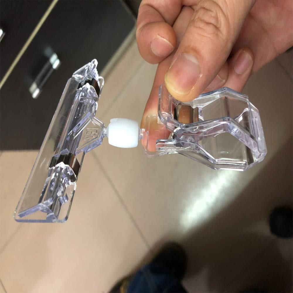 30Pcs Sign Clips Holders, Clear Plastic Rotatable POP Clip-on Style Merchandise Sign Display Clip Tag Holders for Display for Office, Business, Store, Supermarket, Exhibition