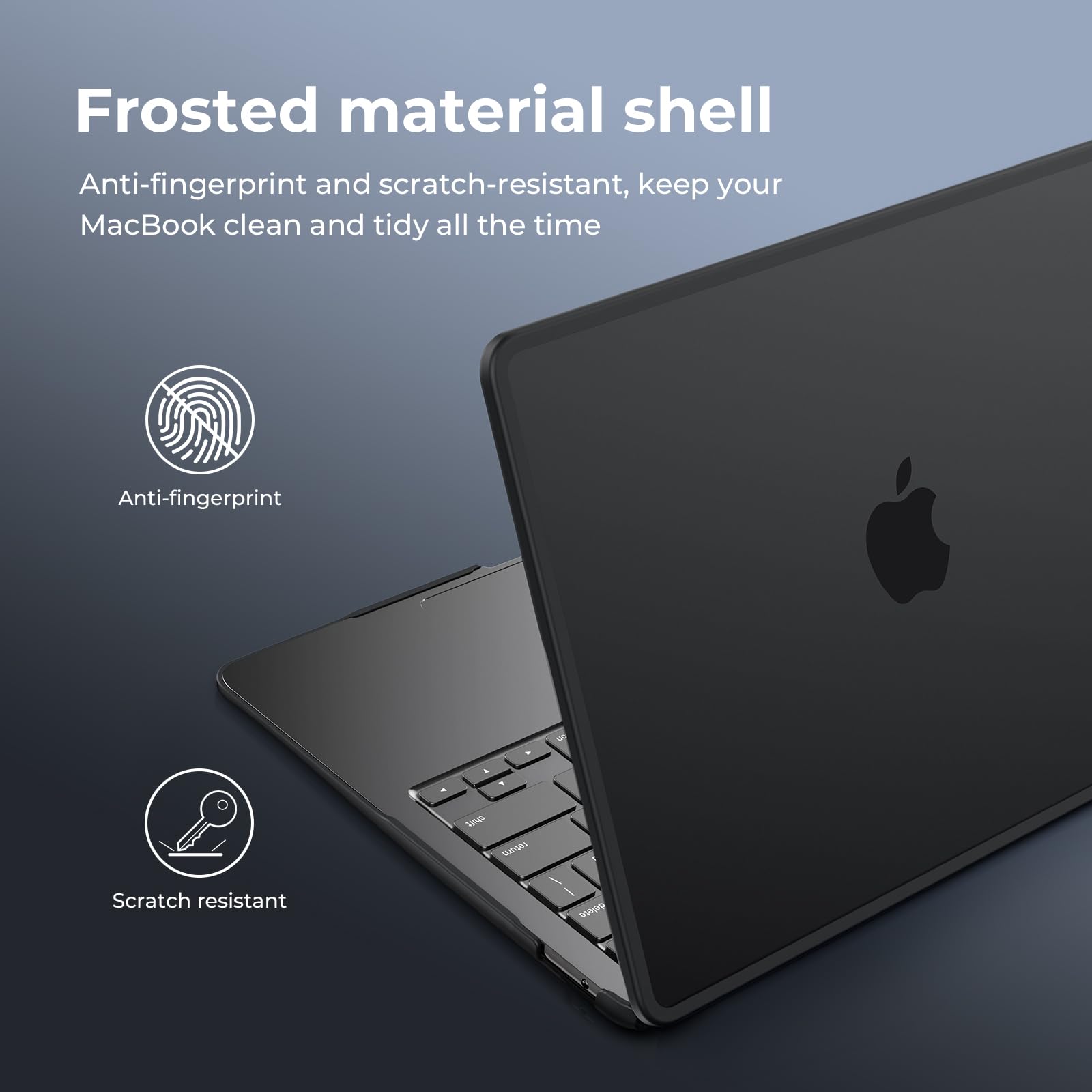 BlueSwan Case Compatible with MacBook Air 13 inch 2018-2021 Model M1 A2337 A2179 A1932, Anti-Cracking and Anti-Fingerprint Hard Shell Case, Frosted Black