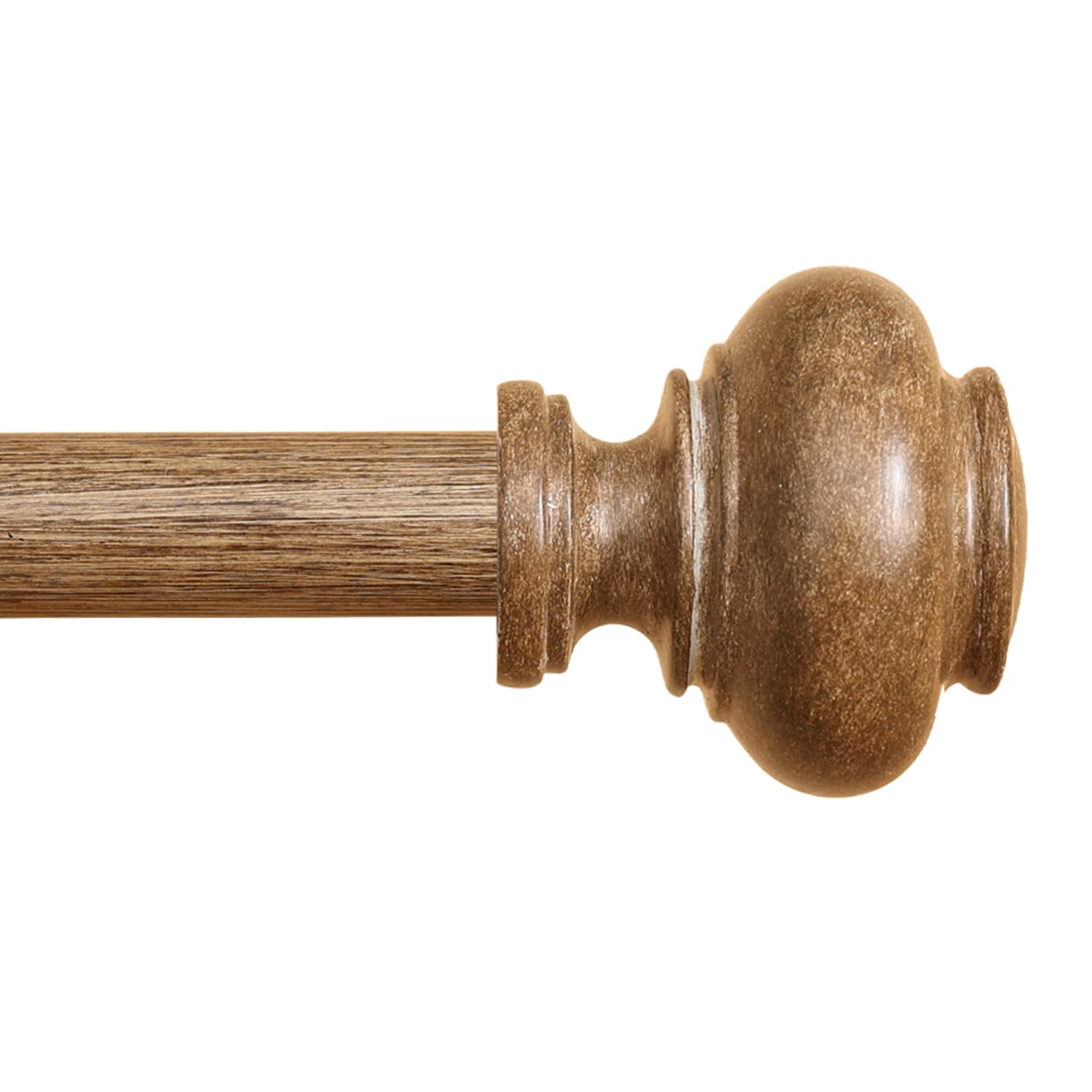 Wood Curtain Rods for Windows 48 to 84 Inch, 1 Inch Adjustable Curtain Rod Heavy Duty Wood Grain Boho Drapery Rods Decorative Farmhouse Rustic Outdoor Curtains Rod
