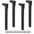 RHBLME 4 Pack Folding Table Legs, 15.75Inches/ 400mm Folding Legs Heavy Duty Metal Furniture Legs, Sofa Cabinet Dresser Legs for Home Decor Replacement Legs for Bed Table, with Mounting Screws