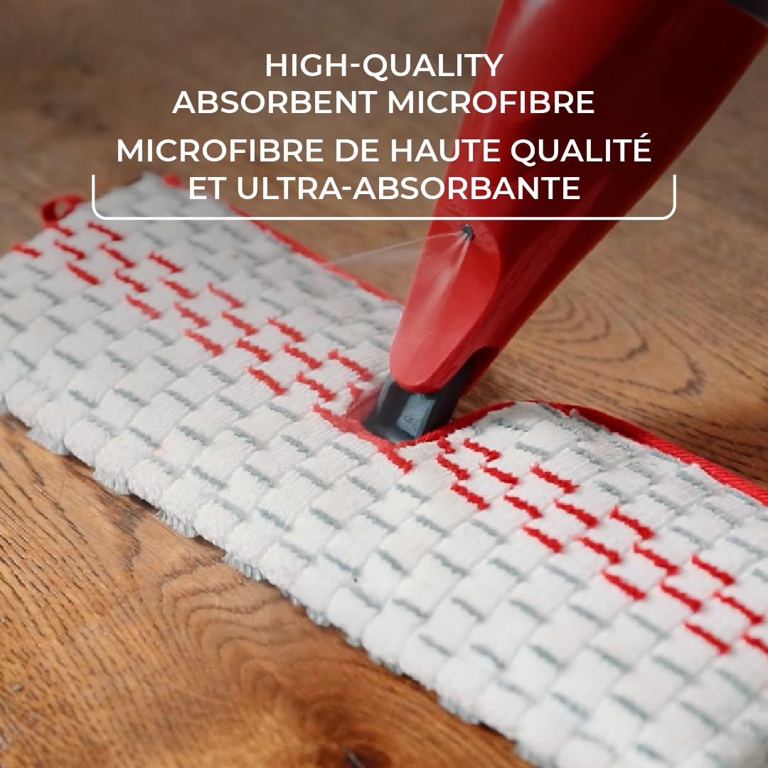Vileda ProMist MAX Microfibre Spray Mop with 1 Extra Refill | Safe on All Floor Types | Choose Your Own Cleaning Solution | Machine Washable & Reusable Dual-Sided Microfibre Mop Head Replacement