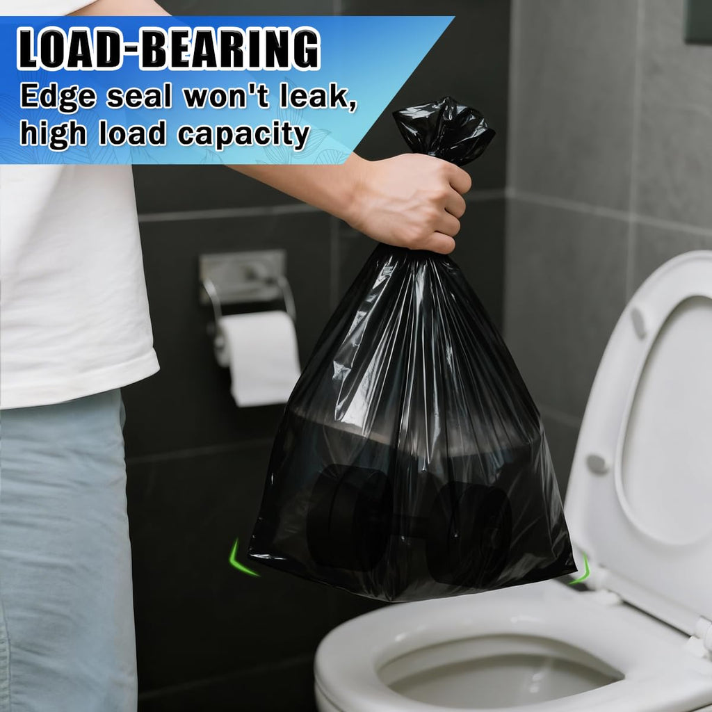 Expspru Small Garbage Bags 3 Gallon Trash Bags 10L Bin Liners for Bathroom, Office, Bedroom, Kitchen, 120 Count,Black