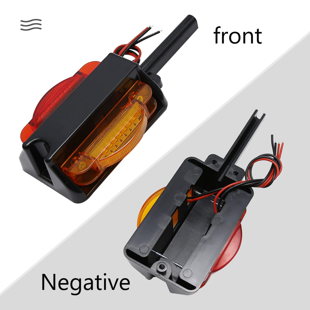 Anxingo 2PCS 4" LED Clearance Trailer Fender Lights Trailer Light Assembly Amber Front Red Back 4 Diodes Right + Left