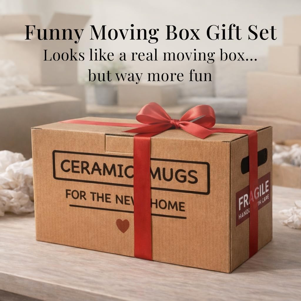 Triple Gifffted Housewarming Coffee Mug Set for New Home, Adventures, Memories, House Warming Couples Gift for New House Homeowners, Moving in Away or First Home Gifts, 13oz Ceramic
