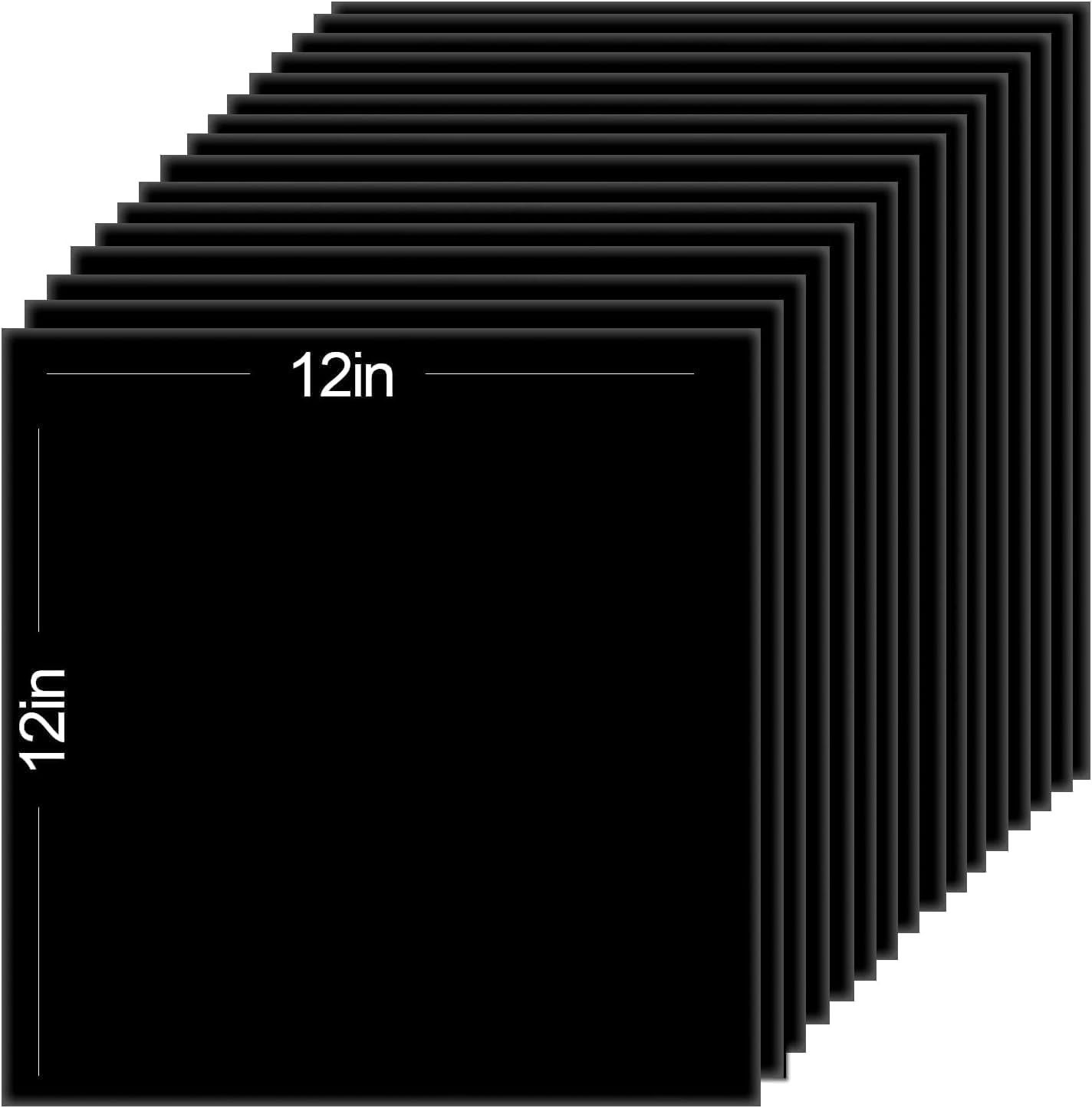 Black Cardstock 50 Sheets, 30.5x30.5 centimeters/12x12 inch Cardstock Paper Bulk Construction Paper,250GSM Card Stock Printer Paper Scrapbooking Supplies for DIY Crafts Cricut Card Making