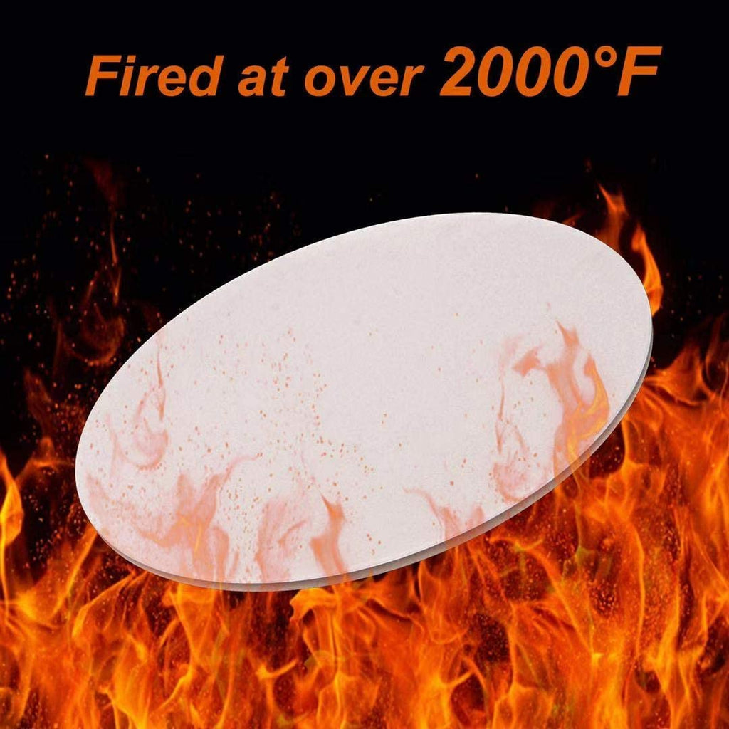 AILUROPODA Pizza Stone for Oven and BBQ with Bamboo Pizza Peel and Scraper（High Temperature Version）