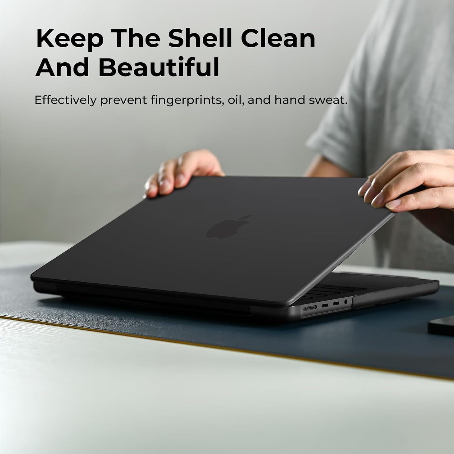 EooCoo Matte Case Compatible for MacBook Pro 16 inch, M4 M3 M2 M1 Pro/Max Chip 2025 2024-2021 [Scientific Slim, Fit Snug] Protective Hard Case Laptop Cover, Black
