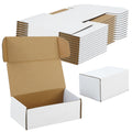 Moukiween 12 Pack 6x4x3 Inch White Corrugated Small Cardboard Boxes for Shipping, Mailer Gift Packing, DIY Crafts Packing