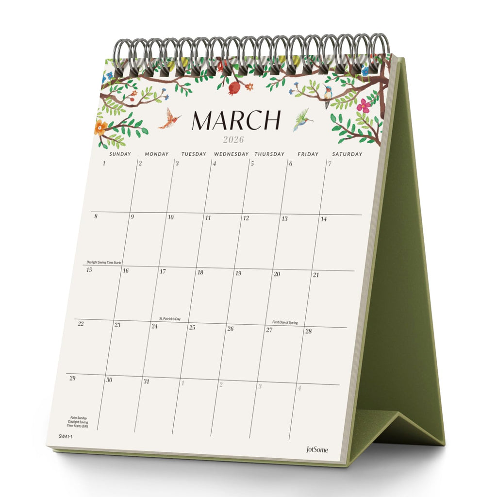 Jotsome Small Desk Calendar 2026-2027, 18 Months Standing Flip Calendar (6"x7.5") from Now to June 2027, Double-Sided Design Aesthetic Desk Calendar with To Do List, 250GSM Thick Paper
