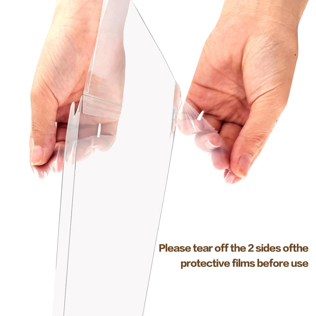 Seuqhck 6 Pack Clear Cake Box with Ribbon, 25.4 cm Tall PET Cake Carrier Boxes 2-Layer Transparent Gift Packaging Box with Lid for Wedding, Birthday, Festival Cakes Display and Transport