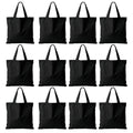 Belinlen 12pack Black Canvas Tote Bags, 15x16Inch Cotton Tote Bag, Economical Cotton Shopping Bags Bulk,Suitable for DIY, Promotion, Gift, Shopping,Daily Use.