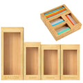 KLDFJ Zip-Lock Bag Storage Organizer, Kitchen Bamboo Zip-Lock Bag Organizer for Drawer Food Storage Bag Organizer, Compatible with Gallon, Quart, Sandwich and Snack B ZJM-01