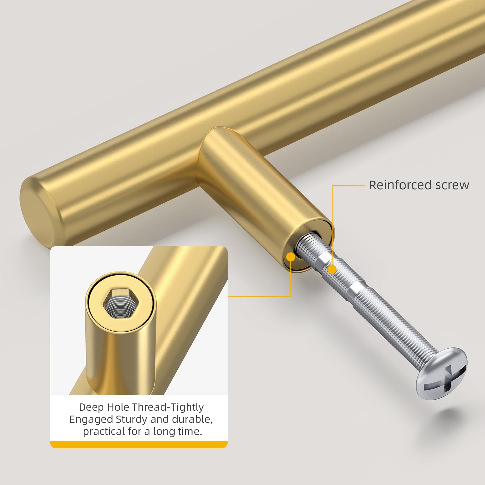 goldenwarm 5 Pack Gold Kitchen Cabinet Pulls 10 inch Gold Drawer Pulls Kitchen Cabinet Hardware Drawer Handles Cupboard Door Handles Drawer Pulls Hardware Brushed Brass Cabinet Pulls