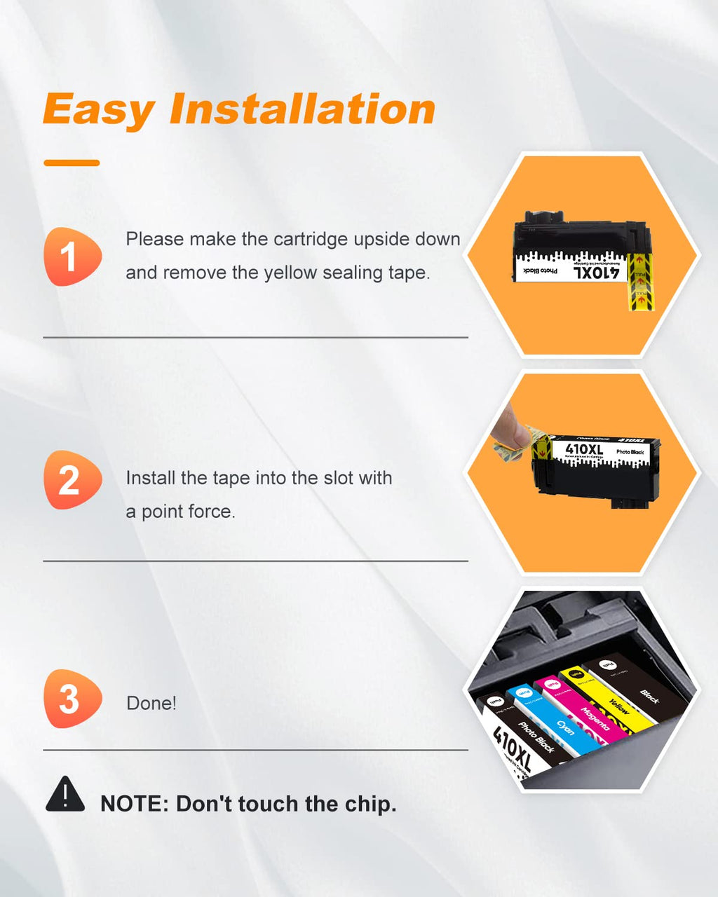 5 Pack 410XL Ink Cartridges Combo Pack Replacement Remanufactured for Epson 410 Ink Cartridges Claria Ink T410 Works with Expression Home XP-830 XP-7100 XP-640 XP-530 XP-630 MI635 Inkjet Printer