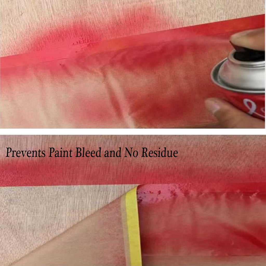 Xianshengle Pre-Taped Masking Paper for Painting - 20 Inch x 50 Feet Brown Kraft Paper Tape and Drape Roll, Paint Adhesive Protective Paper for Covering Skirting, Frames, Cars and Auto Body