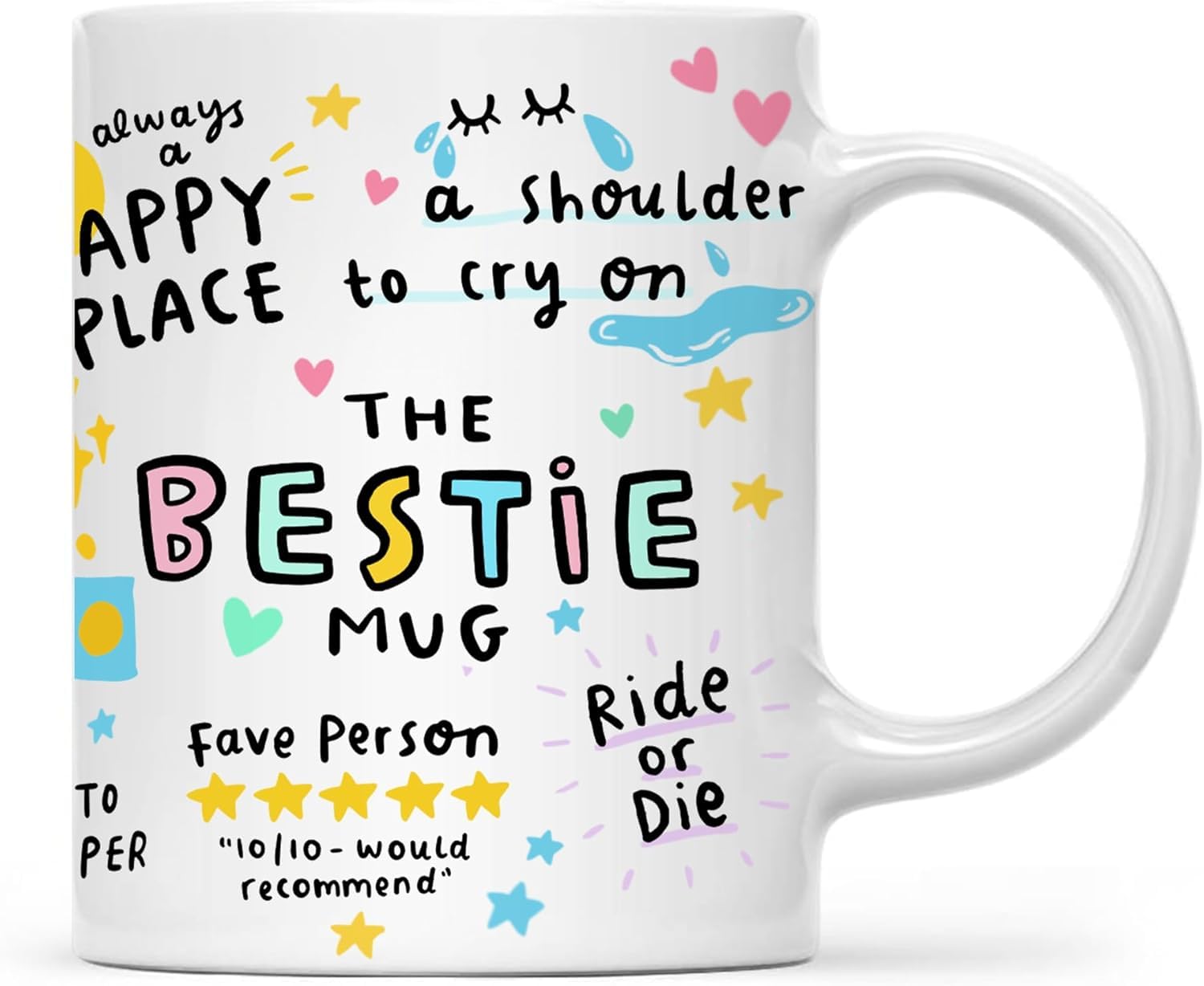 Bestie Coffee Mug - Best Friend Gift for Women - Friendship Gift for Female Friend - Friendship Gifts for Women Birthday - Gifts for Close Female Friends - 11oz White Ceramic Cup