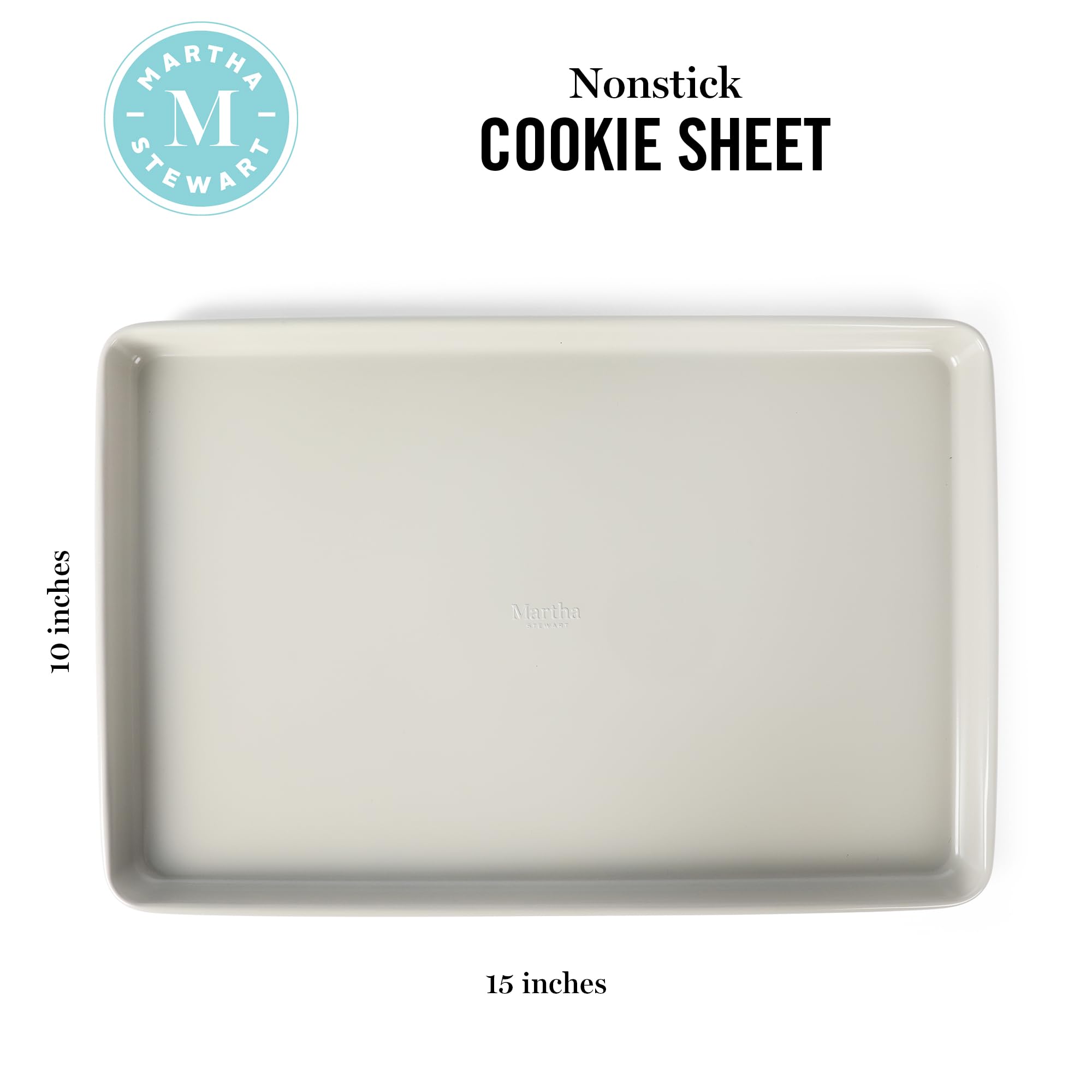Martha Stewart Gallen 15 x 10 Inch Nonstick Carbon Steel Cookie Sheet - Cool Grey