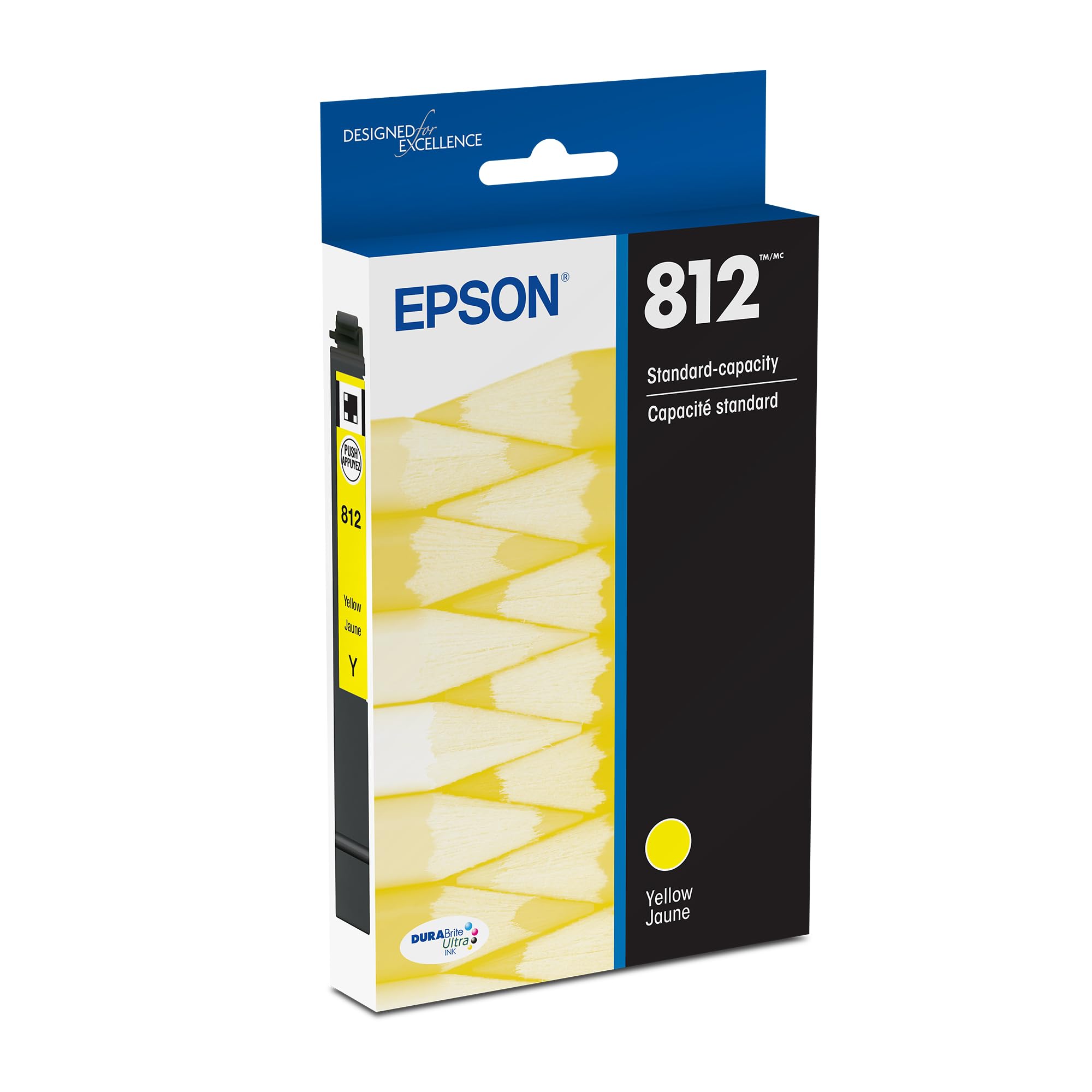 Epson 812 DURABrite Ultra Ink Standard Capacity Yellow Cartridge (T812420-S) Works with Workforce Pro WF-7310, 7820, 7840, EC-C7000