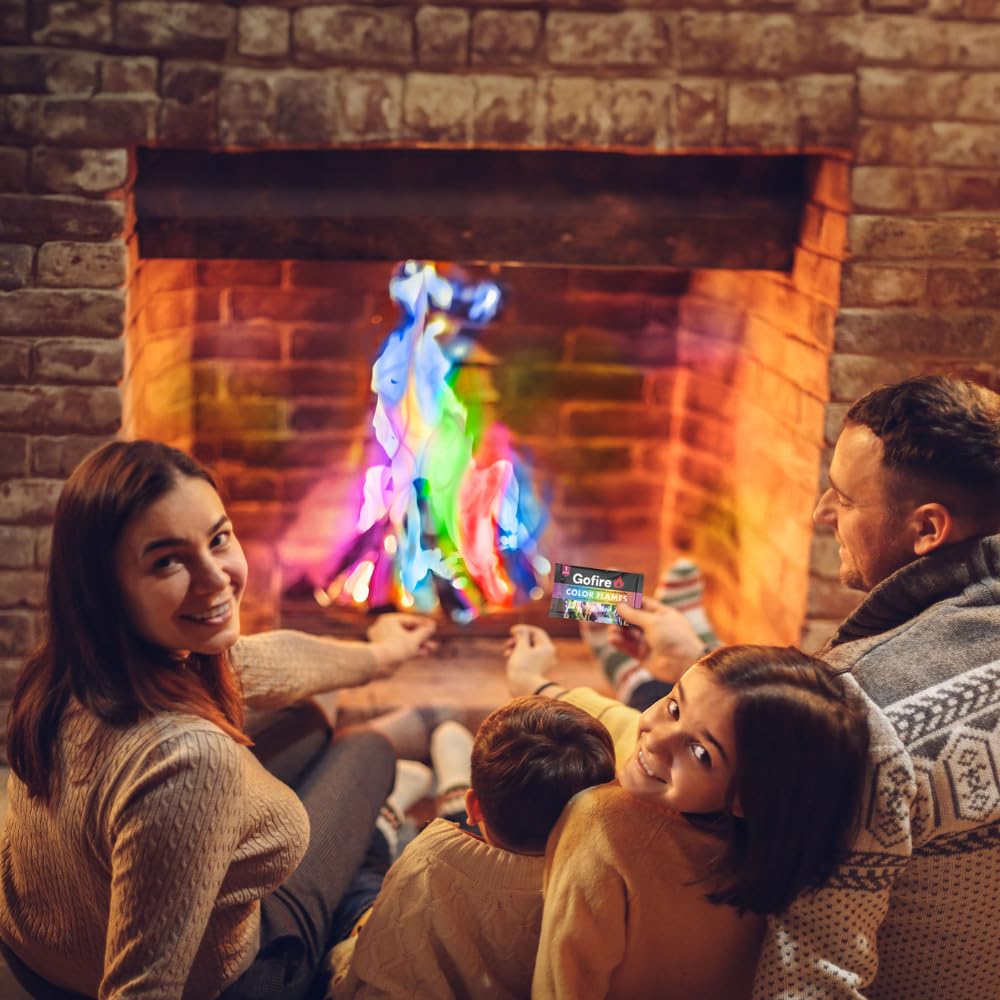 Color Flame Packets - Safe for Indoor & Outdoor Use - 1 Hour Burn for Campfires, Fireplaces, Firepits - No Need to Open Just Drop in - Perfect for Christmas, Birthdays (15)