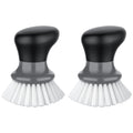 MR.SIGA Dish Scrub Brush, Palm Brush Dish Scrubber with Ergonomic Grip, Kitchen Brushes for Dishes, Gray, Pack of 2