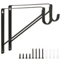 APACALI 2 Pack Heavy Duty Closet Rod Brackets, Black Steel, 10.8 x 10.8 x 1 Inch, Wall Mounted, Holds Up to 300 lbs per Pair, Fits 1.3-1.5Inch Rods