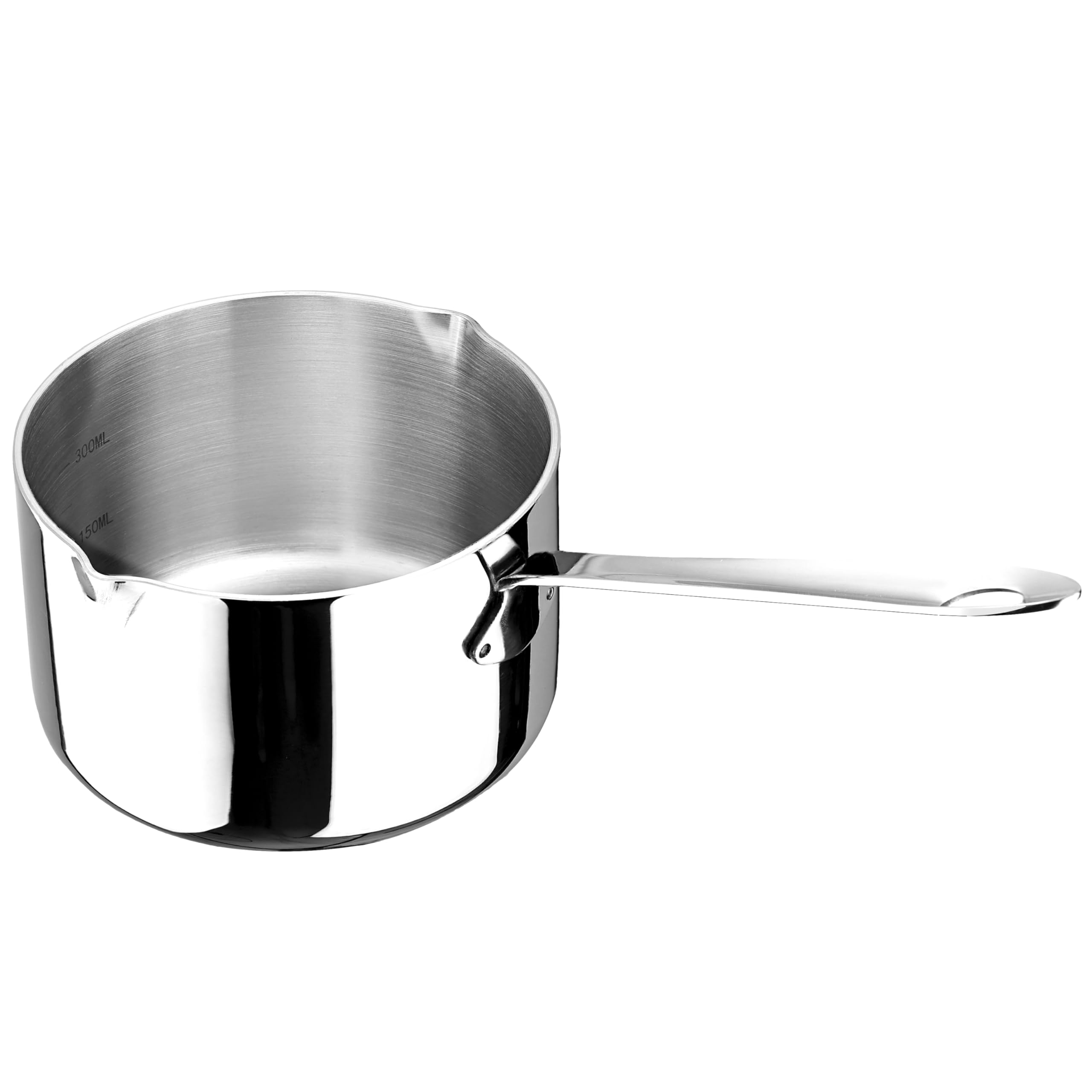 BOHK 0.3 Quart Small Stainless Steel Saucepan Nonstick Sauce Pan Handy Butter Warmer Pot with Pour Spout (300 ml)