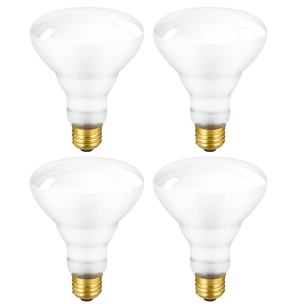 DIQMIAQ BR30 Incandescent Bulbs 65-Watt Indoor Flood Lights E26 Base Indoor Compact Light Bulb 2700K Warm White Light Bulbs for Home (4 Pack)
