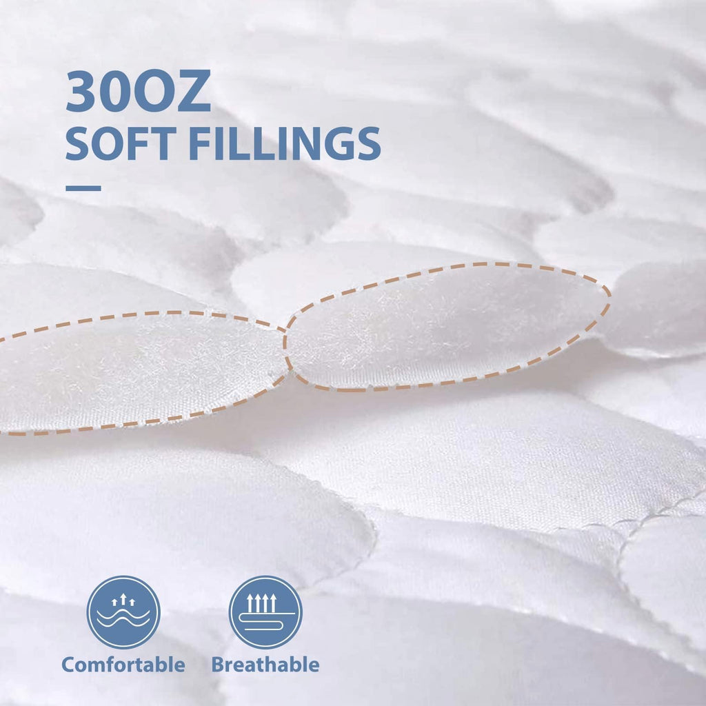 HYMOKEGE Quilted Mattress Protector Queen Size, 100% Waterproof Mattress Cover for Queen Size Bed, Breathable & Noiseless Bed Pad Cover with 5"-21" Deep Pocket