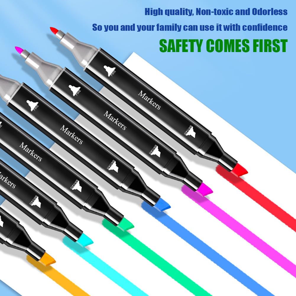 120 Colors Alcohol Markers Art Drawing Markers Set for Adults Dual Tip Permanent Sketch Markers, with Organizing Case