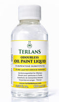 TERLANS Professional Odorless Oil Paint Thinner 100 ml (3.38 Fl.Oz.) – Controlled and Smooth Dilution, Completely Odorless Turpentine Substitute for Painting