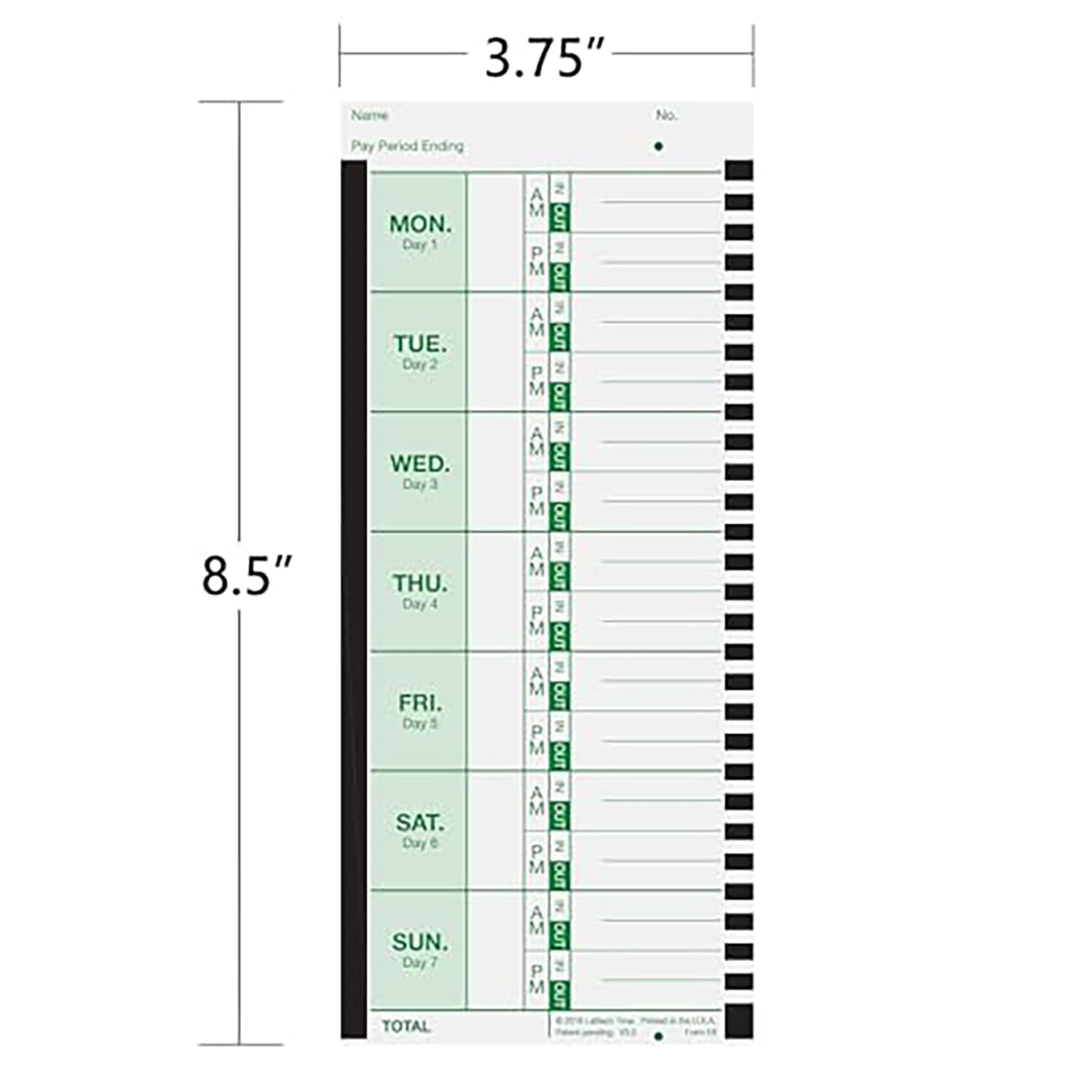 Lathem Time Cards, Thermal, Weekly, 100 per Pack, White (LTHE8100)
