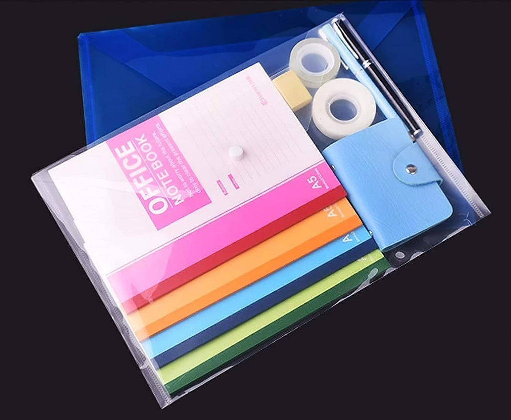 File Folders, 20 Pack Plastic File Organizer Letter Size A4 Size Water Resistant Clear Transparent Document Folder with Snap Button for Office School Home