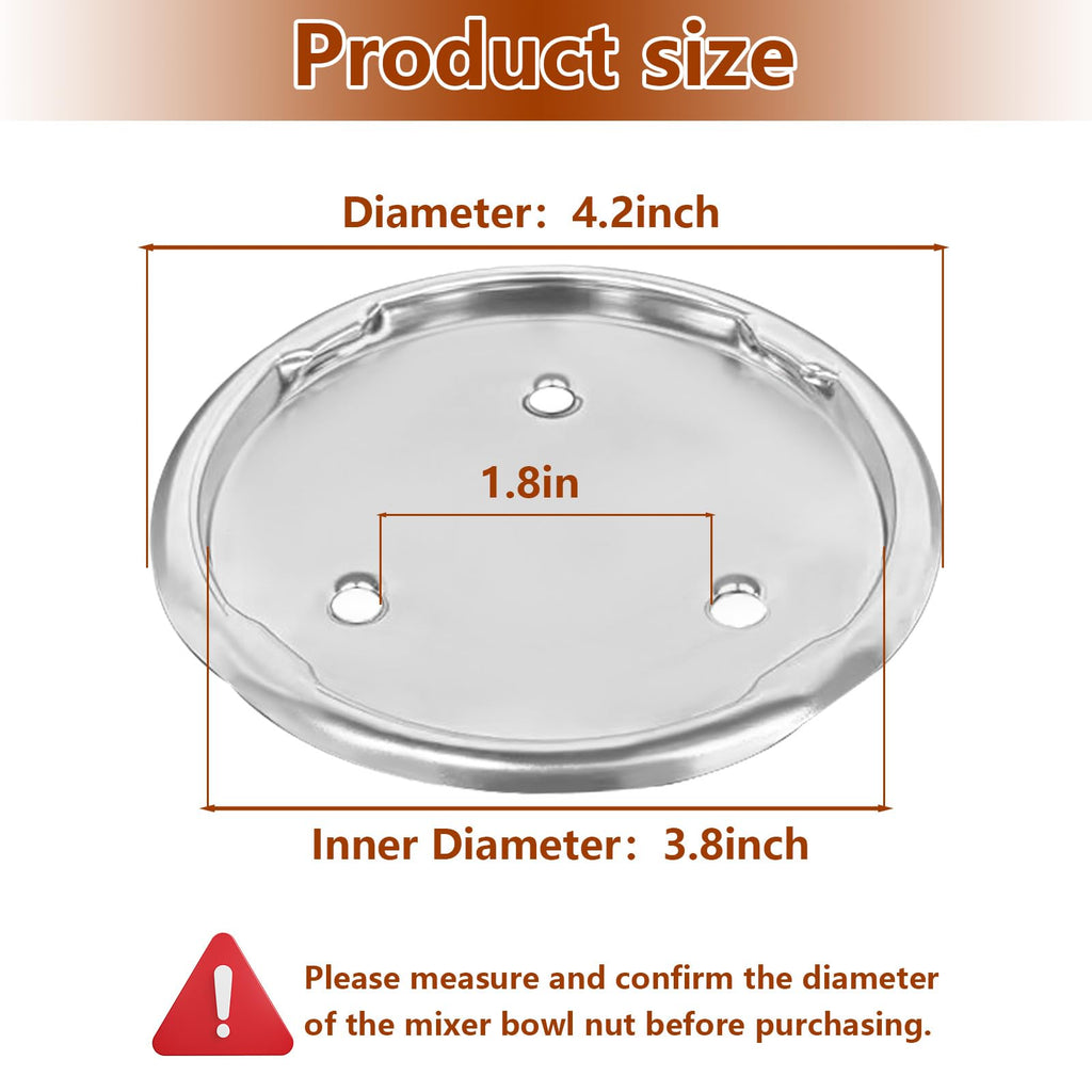 Showingo W10191926 Mixer Bowl Screw Cap Replacement for Whirlpool KitchenAid Kenmore Mixer Bowl Clamping Plate Replace 4163032 WPW10191926 AP6016640 4161126