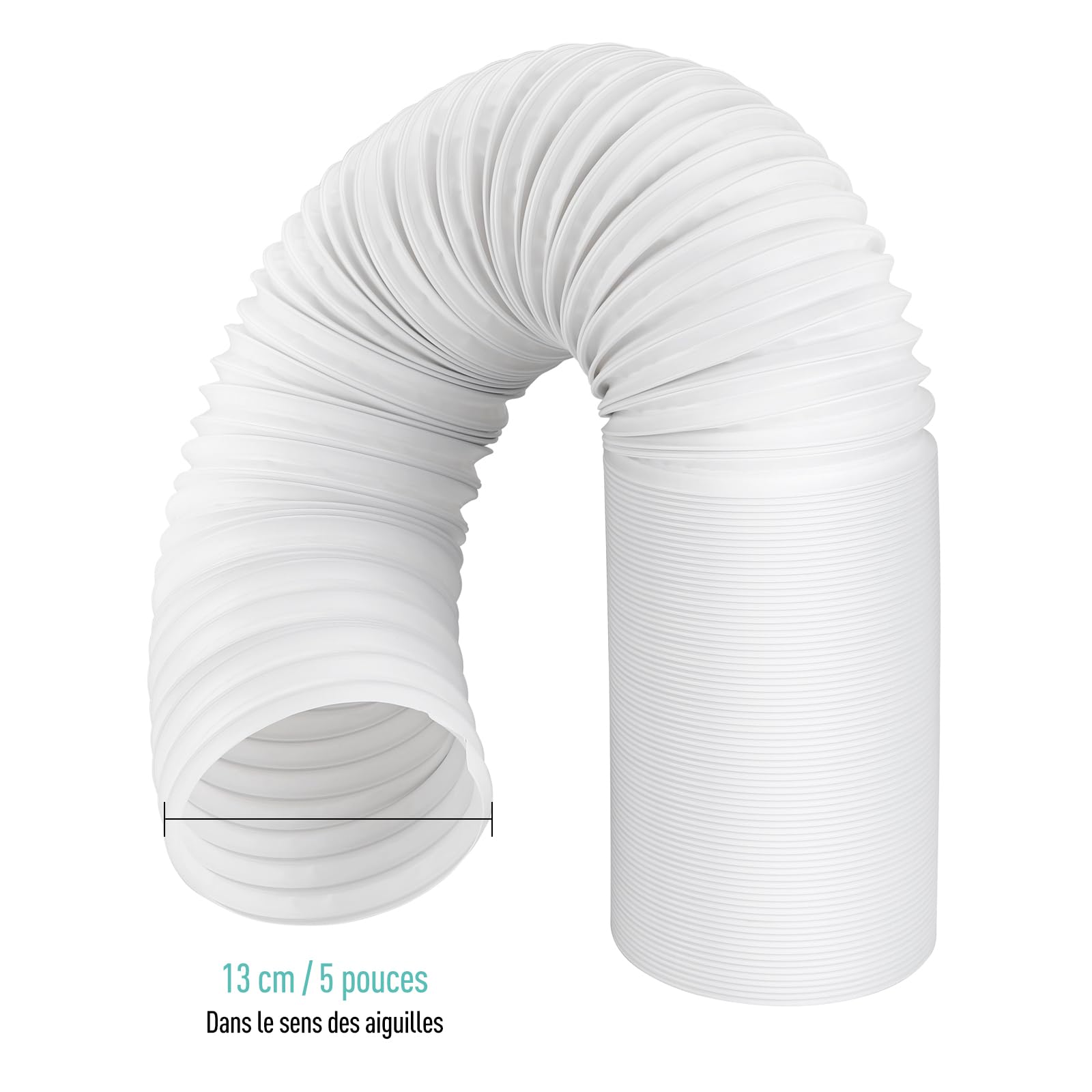Air Conditioner Exhaust Hose, AGPTEK 5 Inch Exhaust Hose for Portable Air Conditioner Counter Clockwise Flexible Air Hose Replacement/Extension Tube with 5 Inch Diameter (5 Inch Diameter)